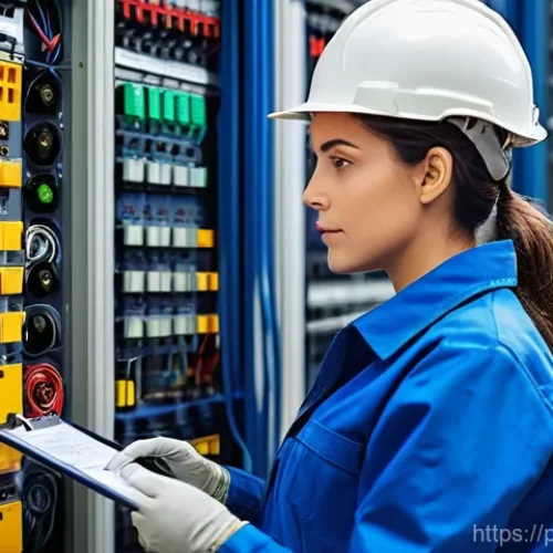 건축전기설비기사 시험에서 가장 중요한 챕터 - **Prompt 1: Electrical Safety Inspection in a Modern Building**
    "A professional female electrici...