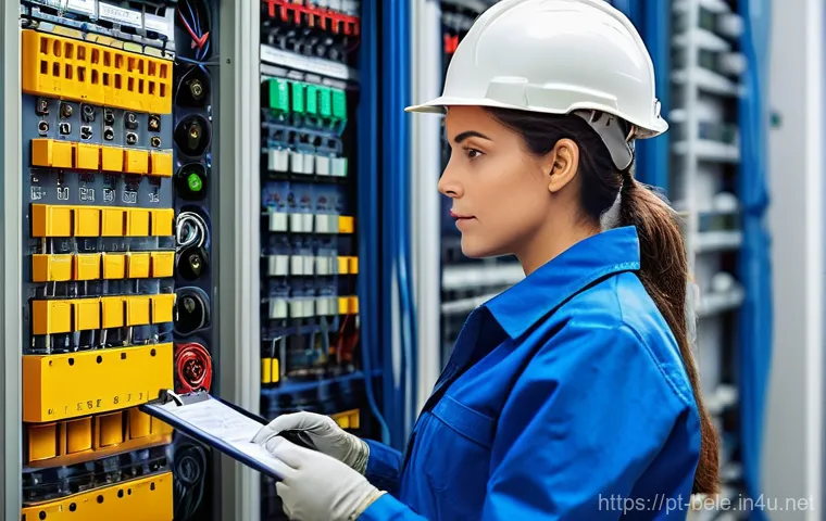 건축전기설비기사 시험에서 가장 중요한 챕터 - **Prompt 1: Electrical Safety Inspection in a Modern Building**
    "A professional female electrici...
