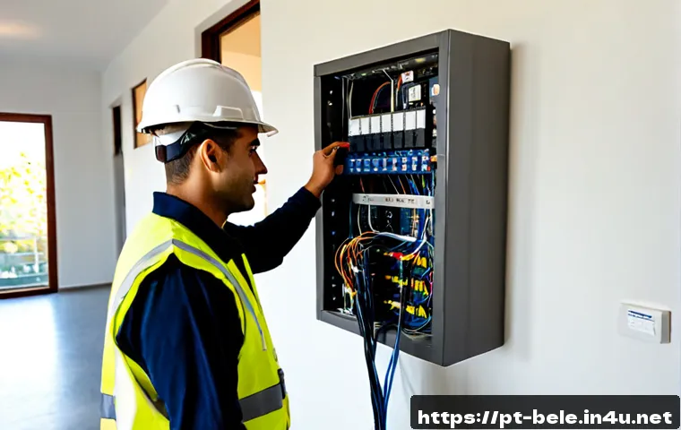 Home 17 건축전기설비기사 자격증 취득 후 취업 사례 - Photorealistic employment success scene in Portugal: a newly qualified building electrical technicia...